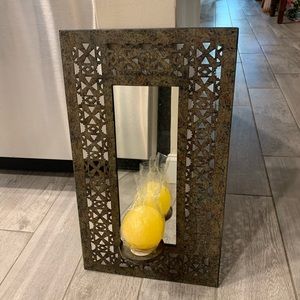 Maximalist Metal Mirror & New Crate & Barrel Candle